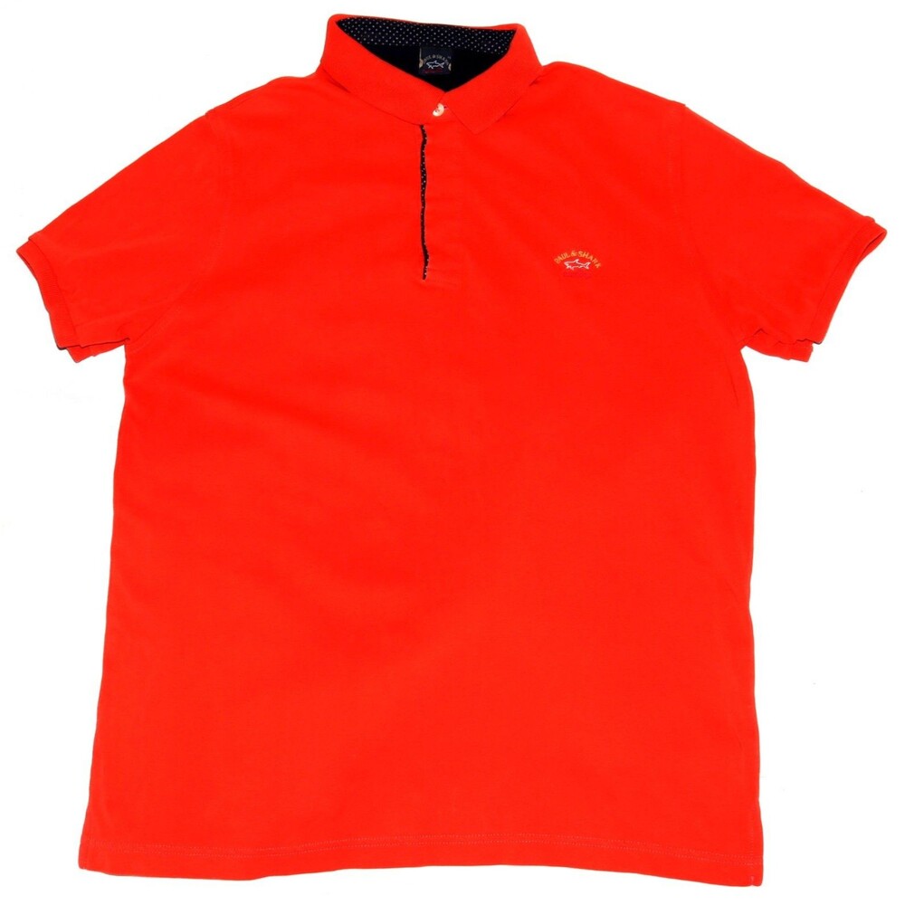 Paul & Shark Yachting Men's Short Sleeve Shark Logo Polo Red Shirt Size XL